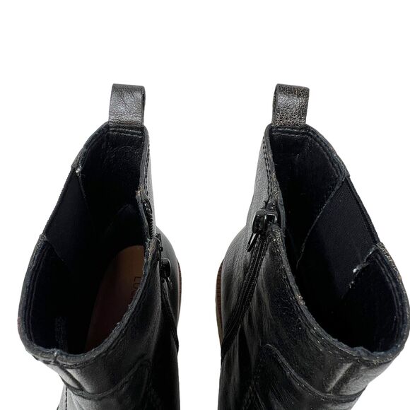 Lucky Brand Women Ressy Black Leather‎ Booties Shoes 8 Medium - Picture 7 of 10